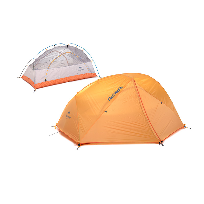 Намет надлегкий двомісний  з футпринтом Naturehike Star-River 2 Updated NH17T012-T, 210T, помаранчевий — 3