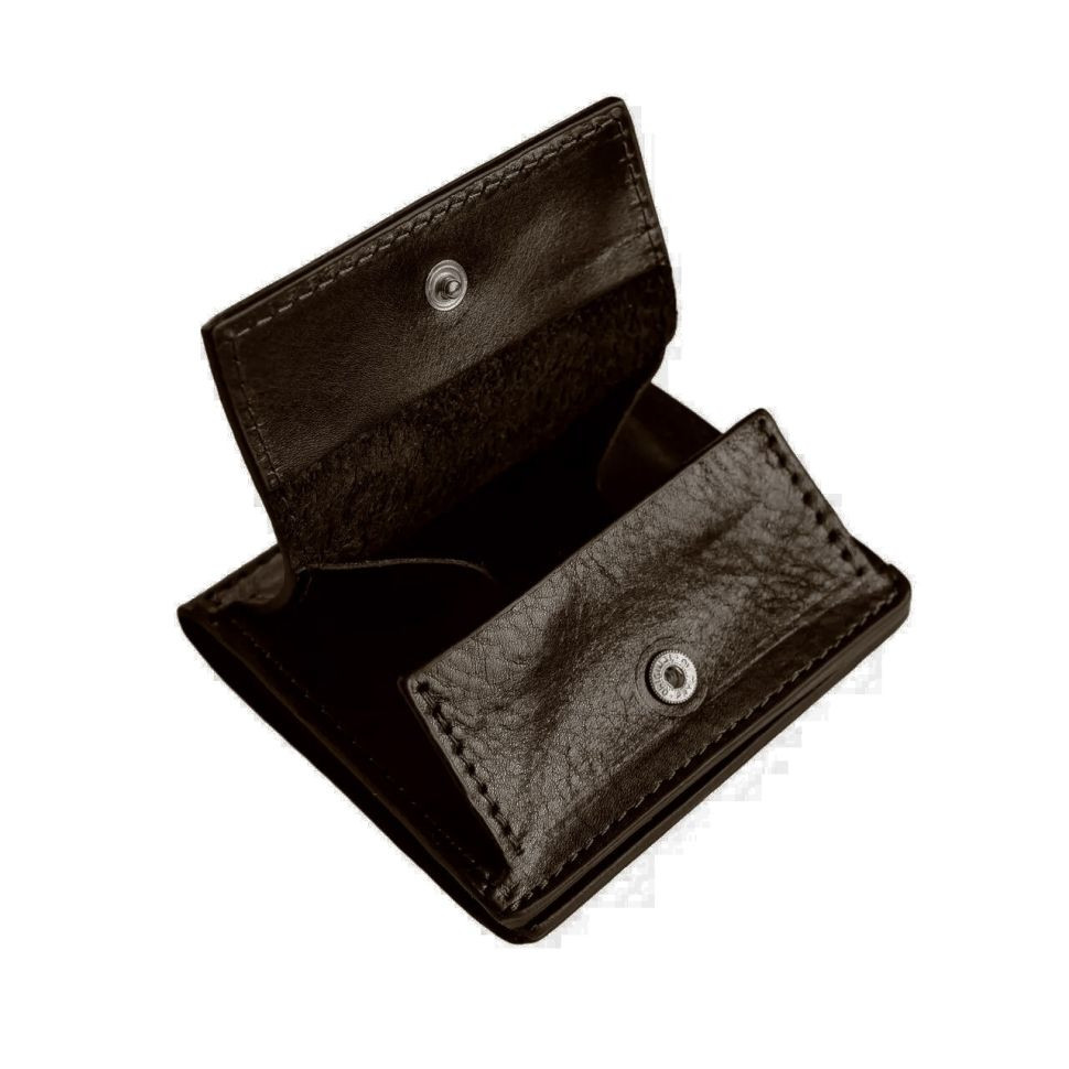 Мужское кожаное портмоне бифолд с монетницей Grande Pelle 528620 коричневое — 2