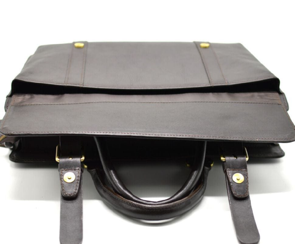 Кожанная сумка портфель TARWA, TC-4964-4lx темно-коричневая — 4