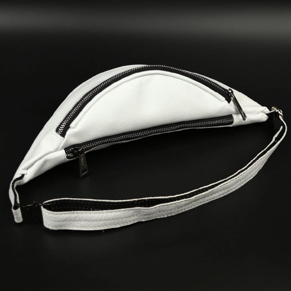 Белая кожаная сумка на пояс TARWA GS-3035-3md — 4