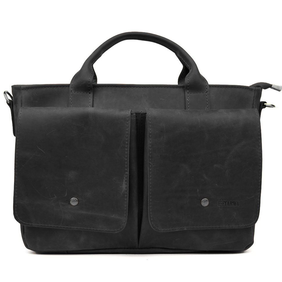 Сумка-портфель мужская на плечо с ручками TARWA Черный RА-3990-3md — 4