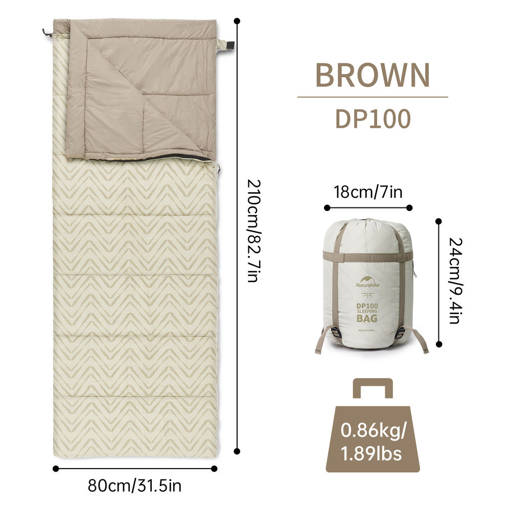 Спальний мішок Naturehike DP100 CNK2300SD012, бежевий — 3