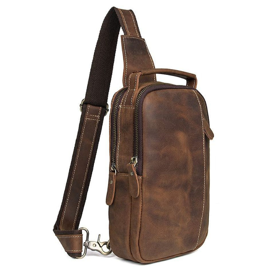 Модный рюкзак JD4009B на моношлейке из натуральной кожи Crazy Horse — 3
