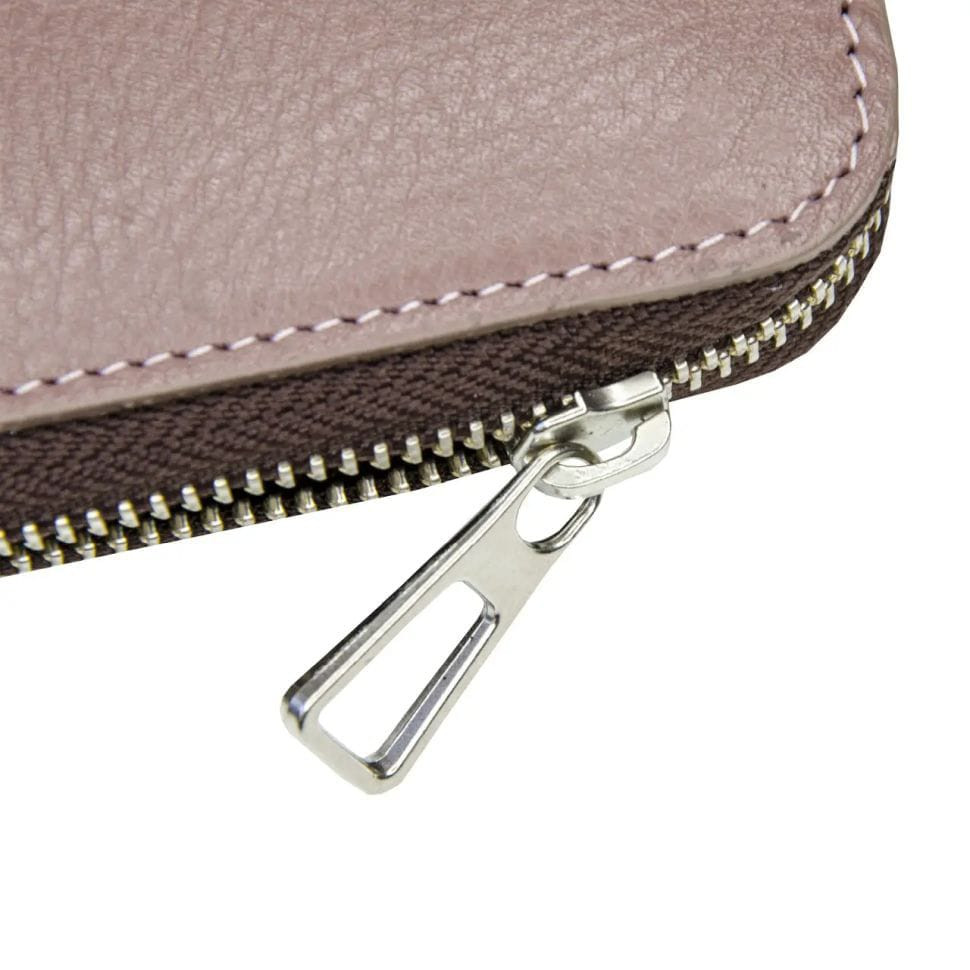 Портмоне на молнии Grande Pelle Serpente 532665 глянцевая кожа пудровое — 4