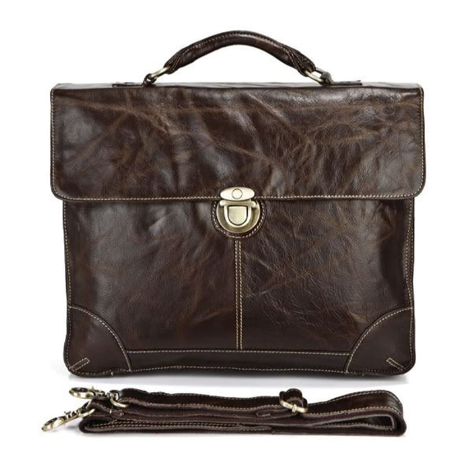 Кожаный портфель мужской, бриф, slim-дизайн 7091Q John McDee — 2