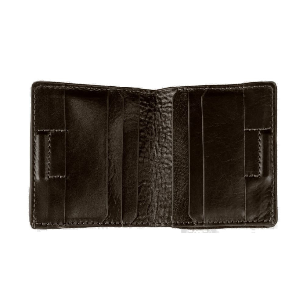Мужское кожаное портмоне бифолд с монетницей Grande Pelle 528620 коричневое — 3