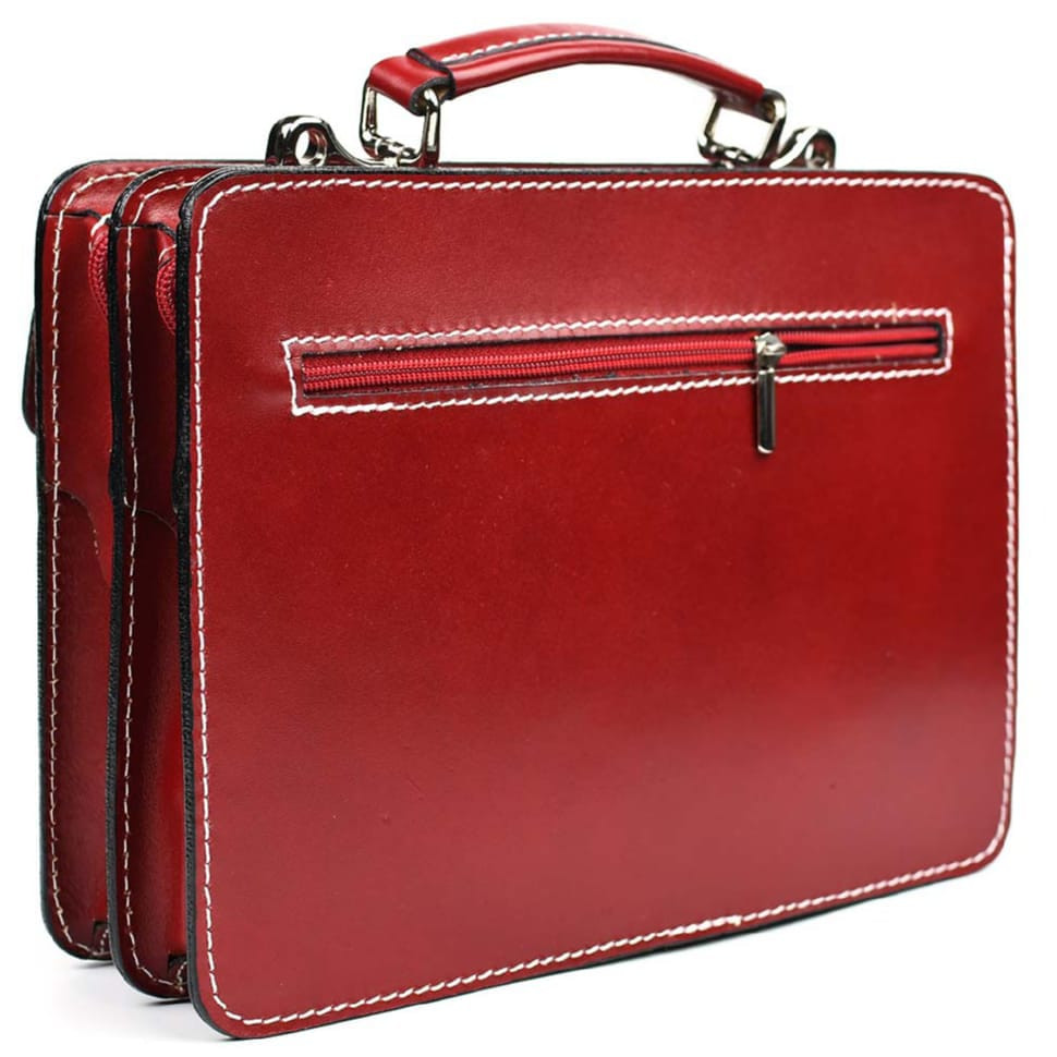 Женский кожаный портфель Firenze FR7007R бордовый (уценка) — 4
