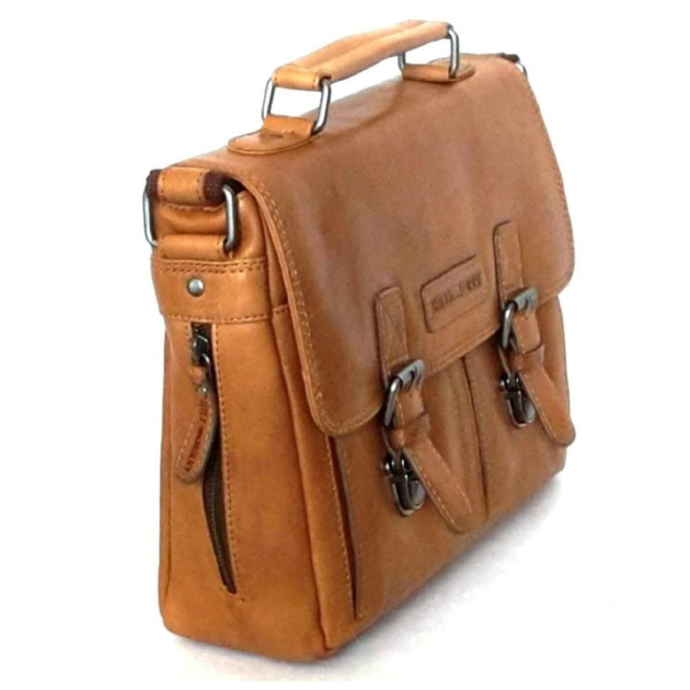 Сумка портфель через плечо HILL BURRY HB6198B коньячная — 4