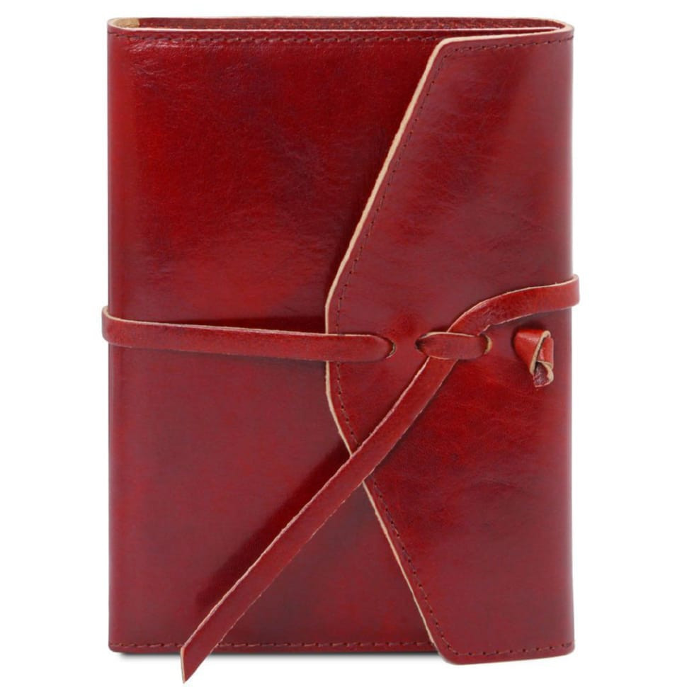 Кожаный блокнот на шнуровке Tuscany Leather TL142027 (Красный) — фото 1