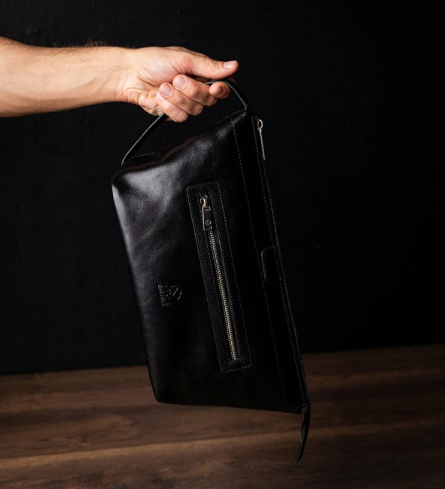 Женская кожаная косметичка Dopp Kit - Ragtime -  Черный цвет - Time Resistance 5244101W — 3