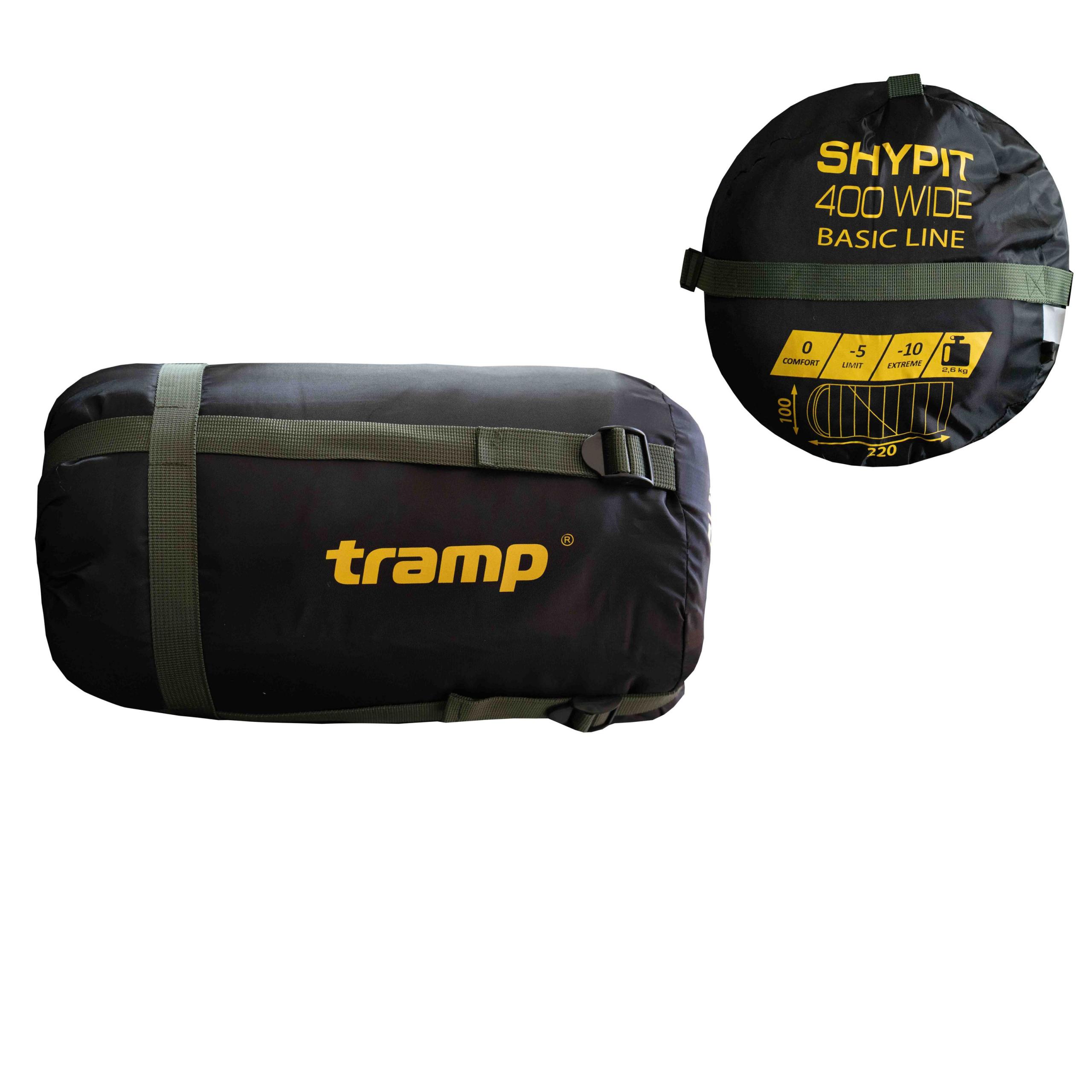 Спальный мешок Tramp Shypit 400XL одеяло с капюшом левый olive 220/100 UTRS-060L — 4