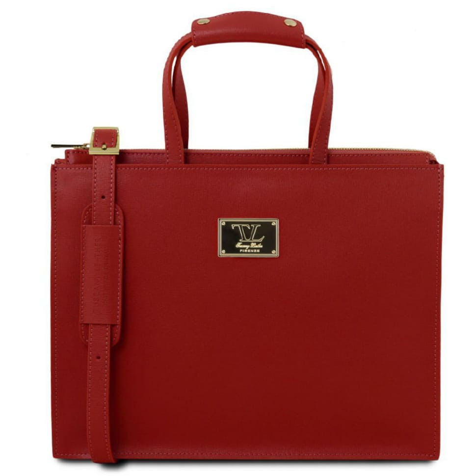 PALERMO - Женский кожаный портфель Tuscany Leather TL141369 (Красный) — 2