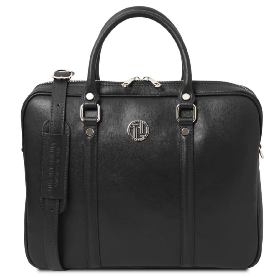 Экслюзивный портфель для ноутбука из сафьяновой кожи Prato Tuscany TL142453 (Черный)