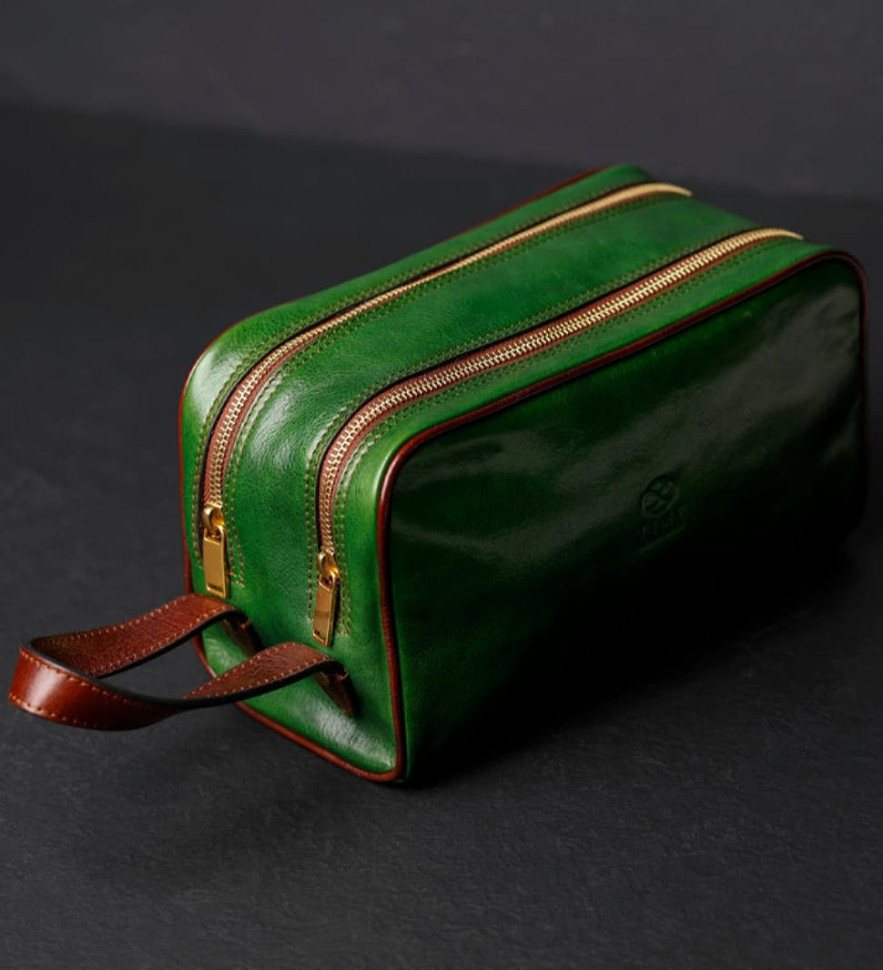 Женская кожаная косметичка Dopp Kit - All the Kings Men -  Зеленый цвет - Time Resistance 5232101W — 3