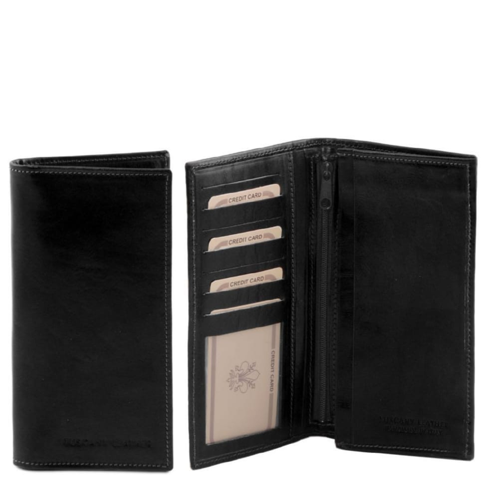Мужской кожаный кошелек двойного сложения Tuscany Leather TL140777 (Черный) — 2