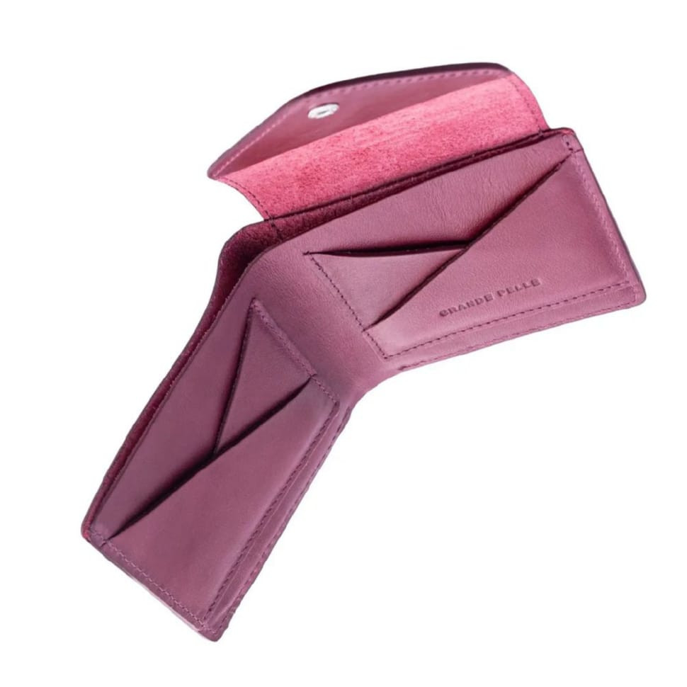 Кожаное портмоне розовое Grande Pelle 545661 — 3