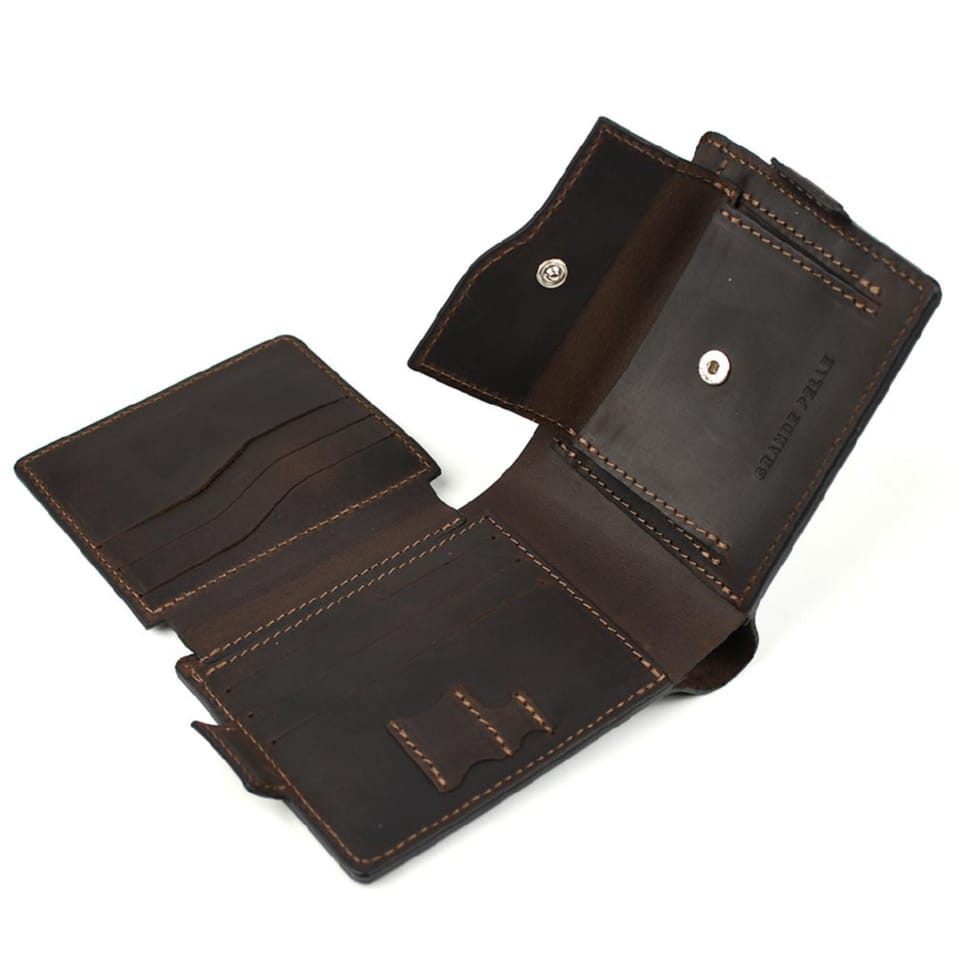 Кожаное портмоне Аmico Grande Pelle, коричневый крейзи хорс 515120 — 2