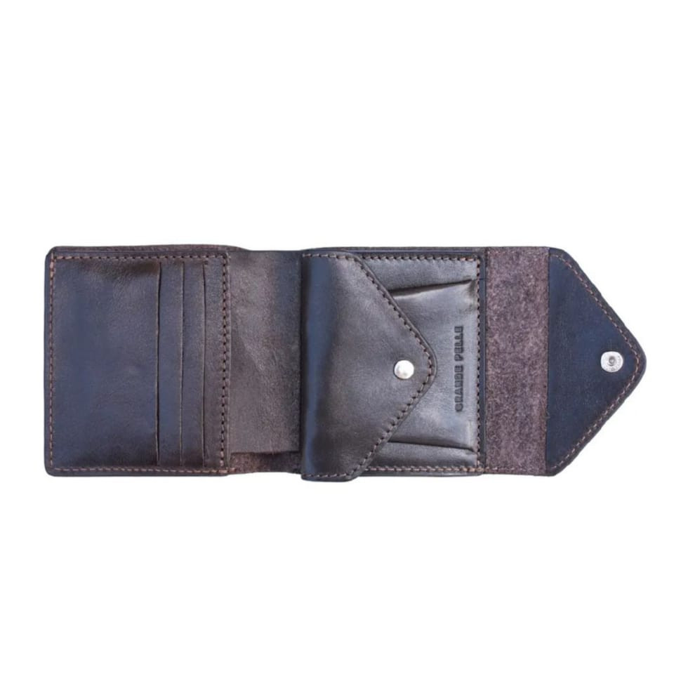 Мужское кожаное портмоне коричневое Grande Pelle 546620 — 2