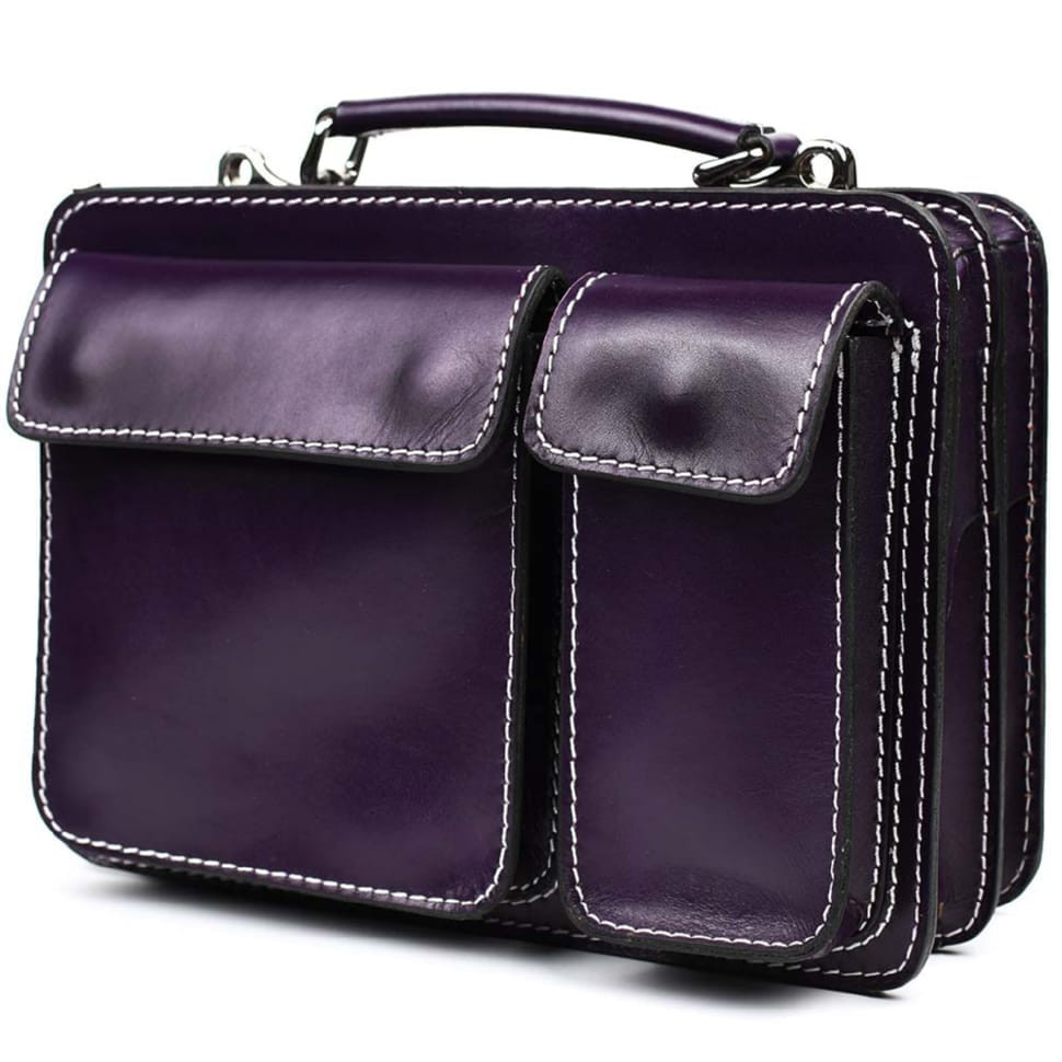 Женский кожаный портфель Firenze FR7007P сливовый — 3