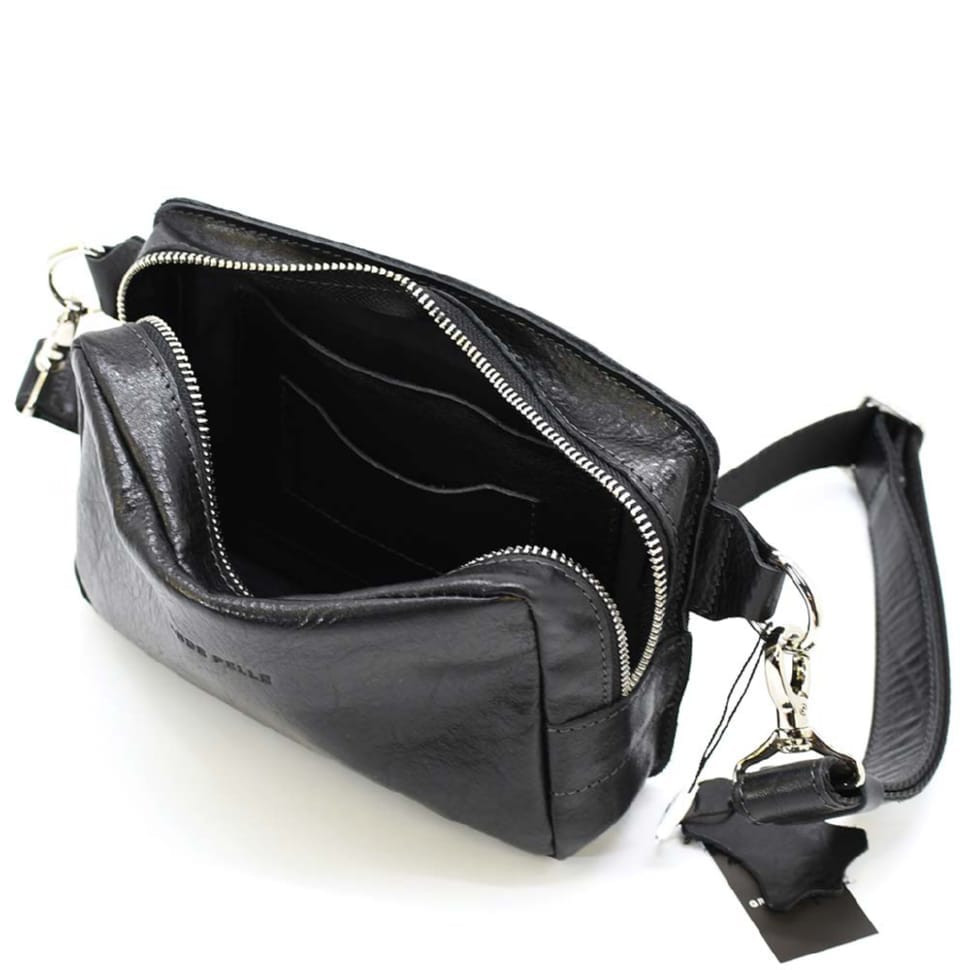 Кожаная напоясная сумка Grande Pelle 740410 черная — 2