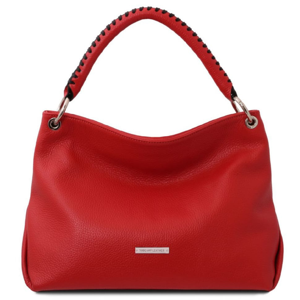 Сумка хобо кожаная итальянская Tuscany TL142087 (Lipstick Red)