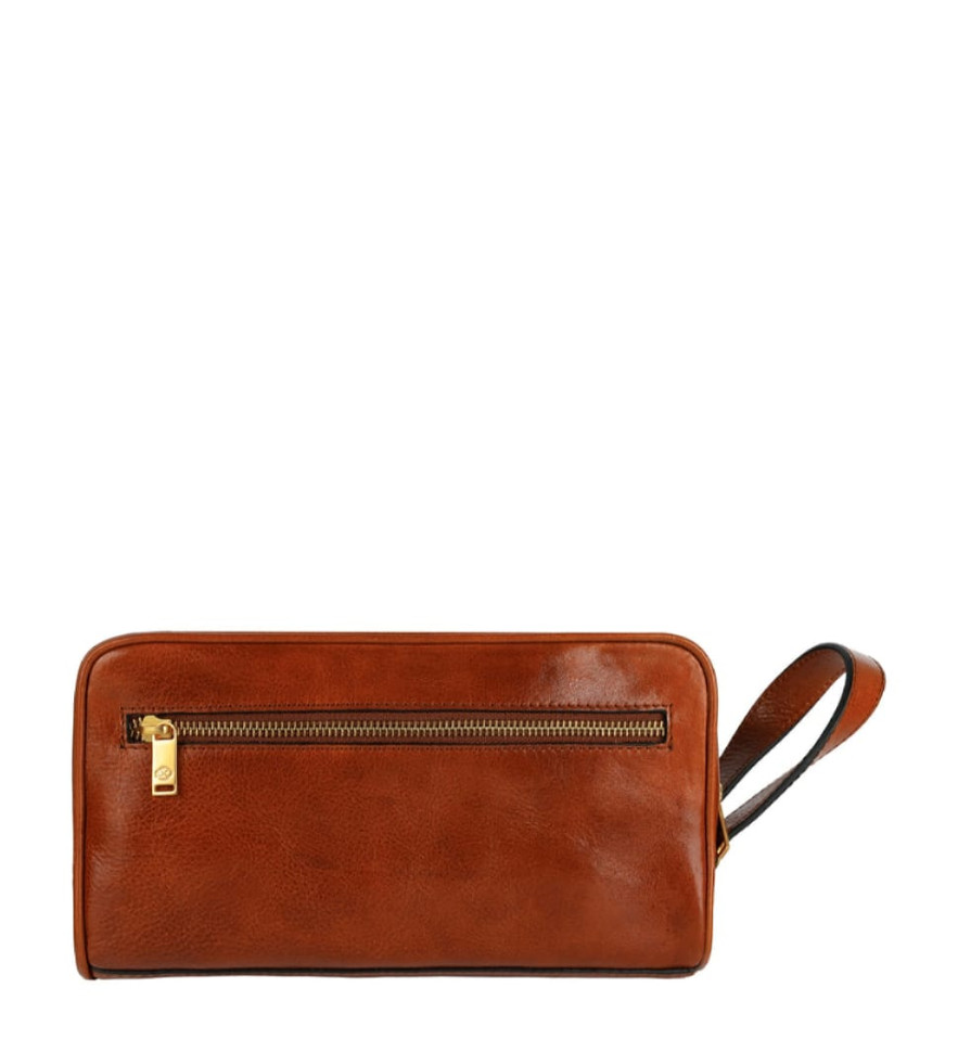 Женская кожаная косметичка Dopp Kit - All the Kings Men -  Коньячно-коричневый цвет - Time Resistance 5228101W — 4