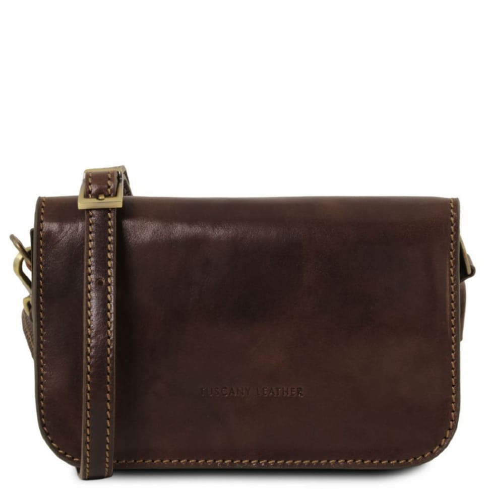 Женская кожаная сумка через плечо CARMEN TL141713 TUSCANY LEATHER (Темно-коричневый)