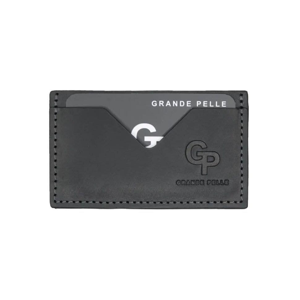 Кардхолдер Grande Pelle 300110 черная кожа крейзи хорс — 4