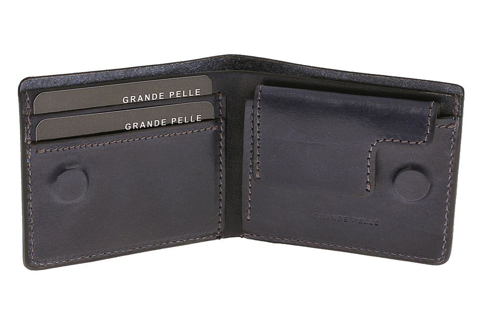 Портмоне Магнит, синий цвет 505670 Grande Pelle — 2