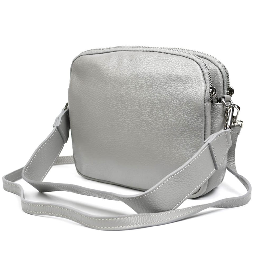 Кожаная женская сумка Virginia Conti Italy - VC02807grey серый — 2