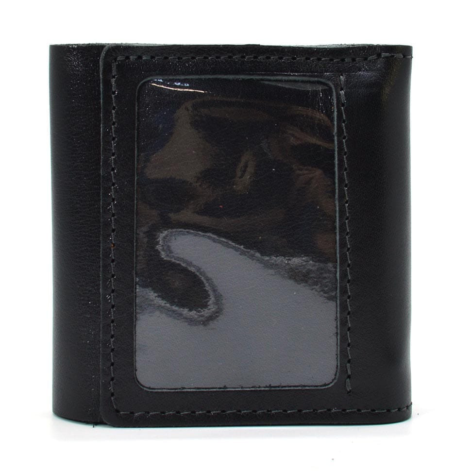 Кожаное портмоне черное глянцевое Grande Pelle 910610 с монетницей — 3