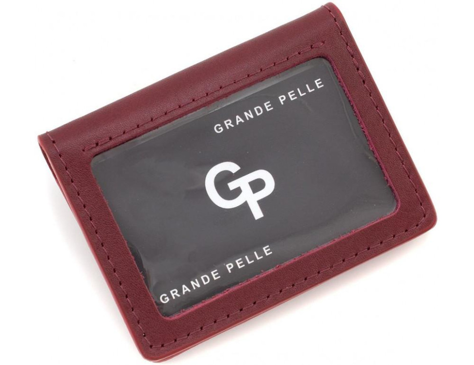 Обложка на права ID паспорт удостоверение Grande Pelle 221661 бордовая — 4