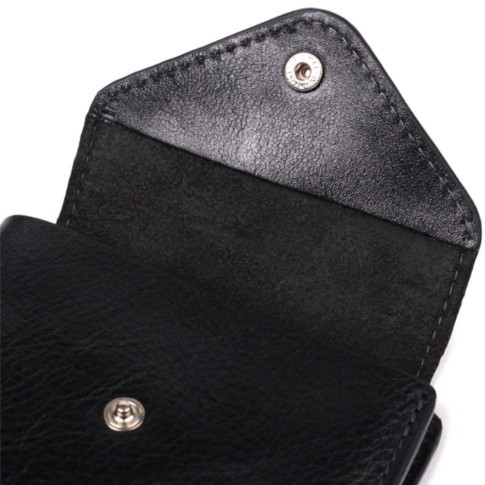 Мужское кожаное портмоне черное Grande Pelle 545610 — 3