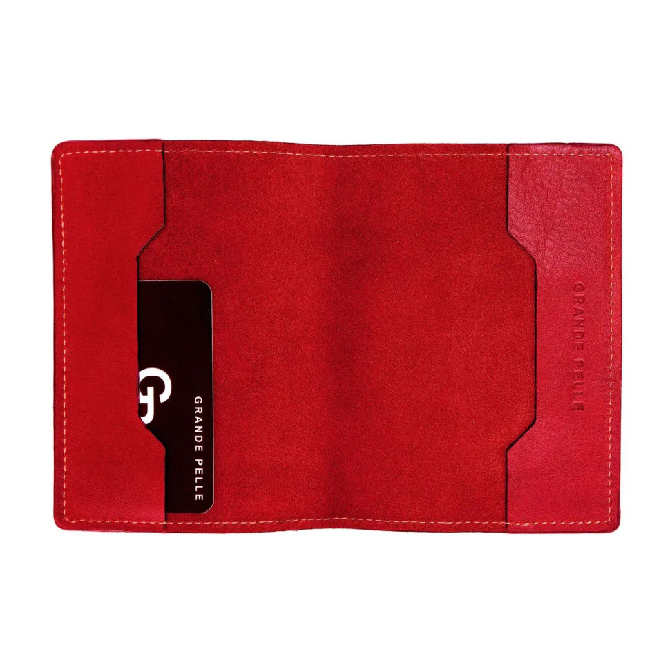Кожаная обложка на паспорт Grande Pelle 252660 красная — 2