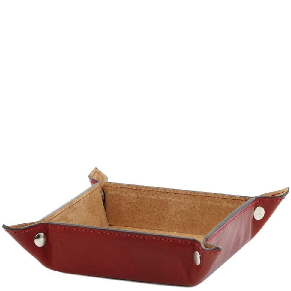 Эксклюзивный кожаный лоток для мелочей большая модель Tuscany TL141271 (Красный)