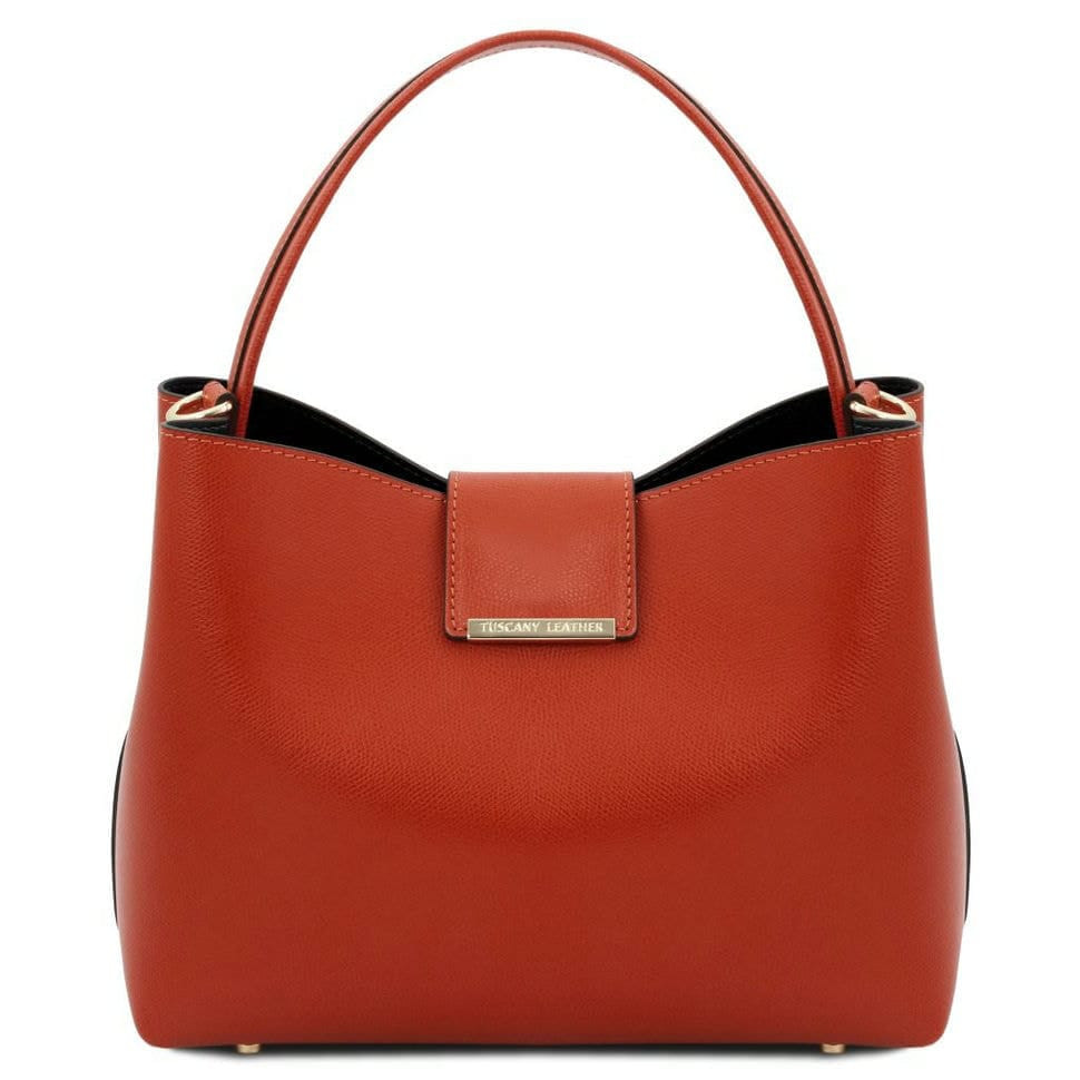 Женская сумка тоут из сафьяновой кожи Clio Tuscany TL141690 (Brandy) — фото 1