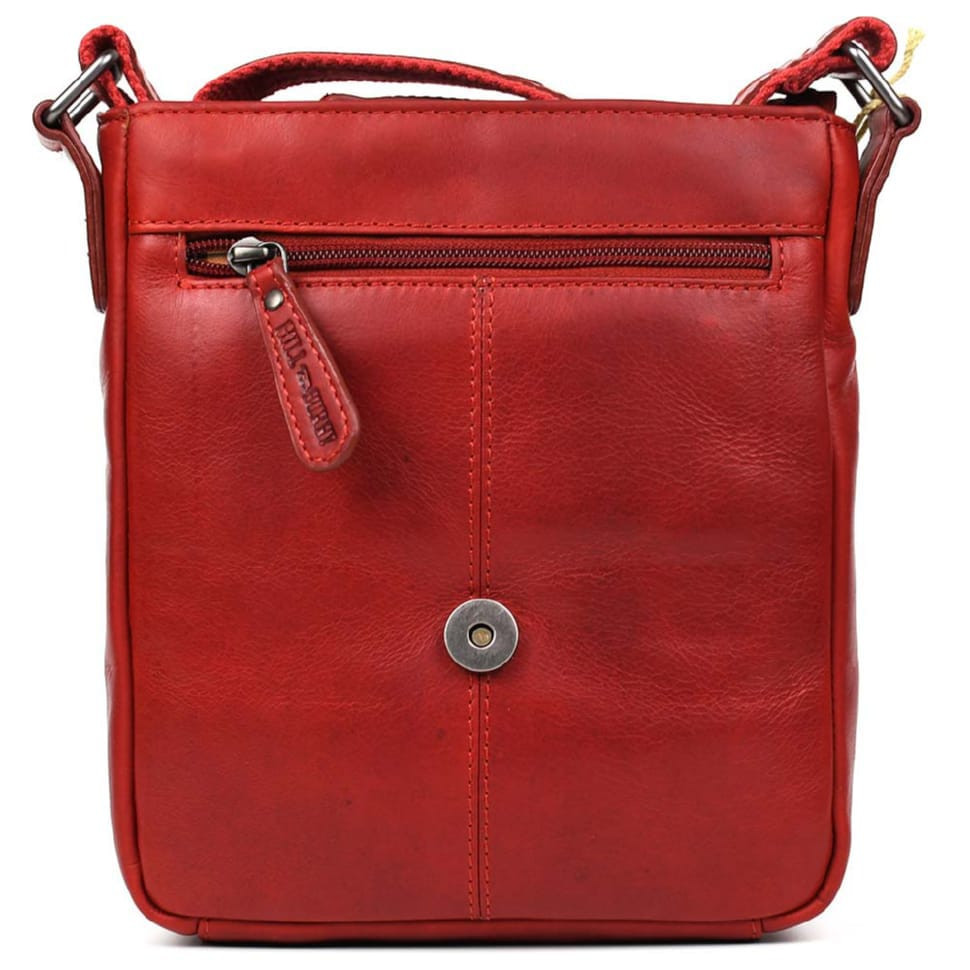 Мужской кожаный красный мессенджер HILL BURRY HB3069sR — 4