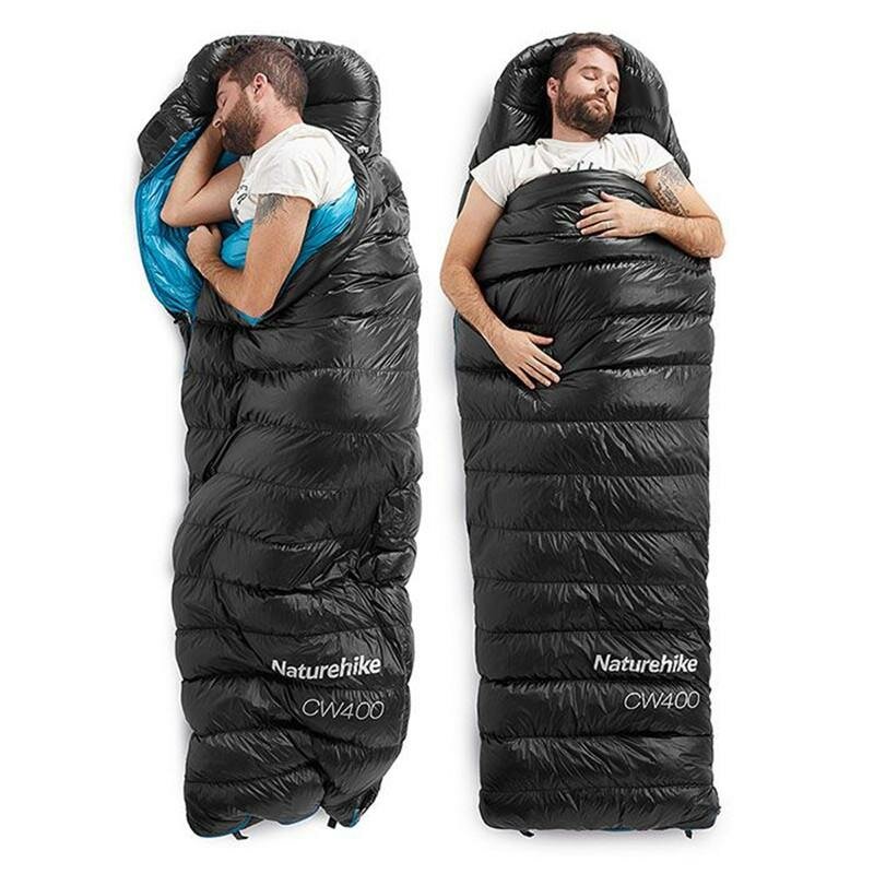 Спальник з натуральним пухом Naturehike CWZ400 NH19W400-Z, (7°C), p-р L, жовтий — 3