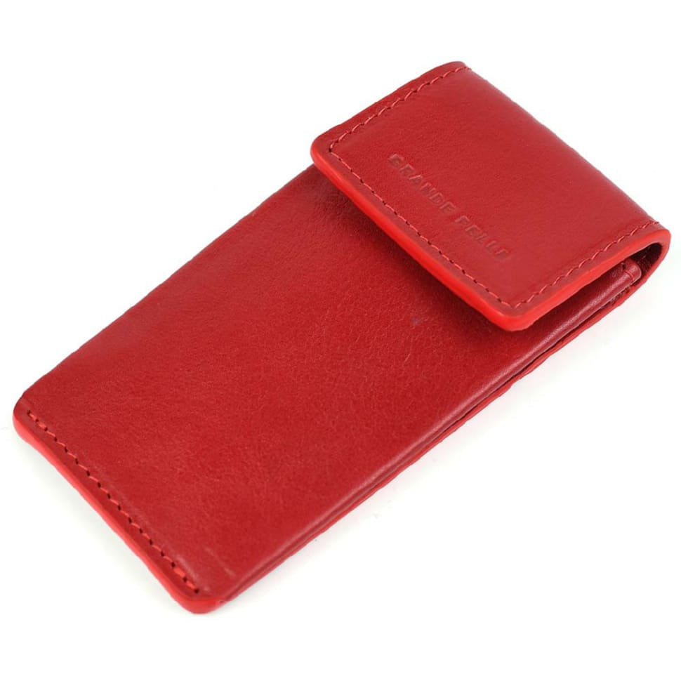 Ключница кожаная Grande Pelle 400660 красная глянцевая — 4