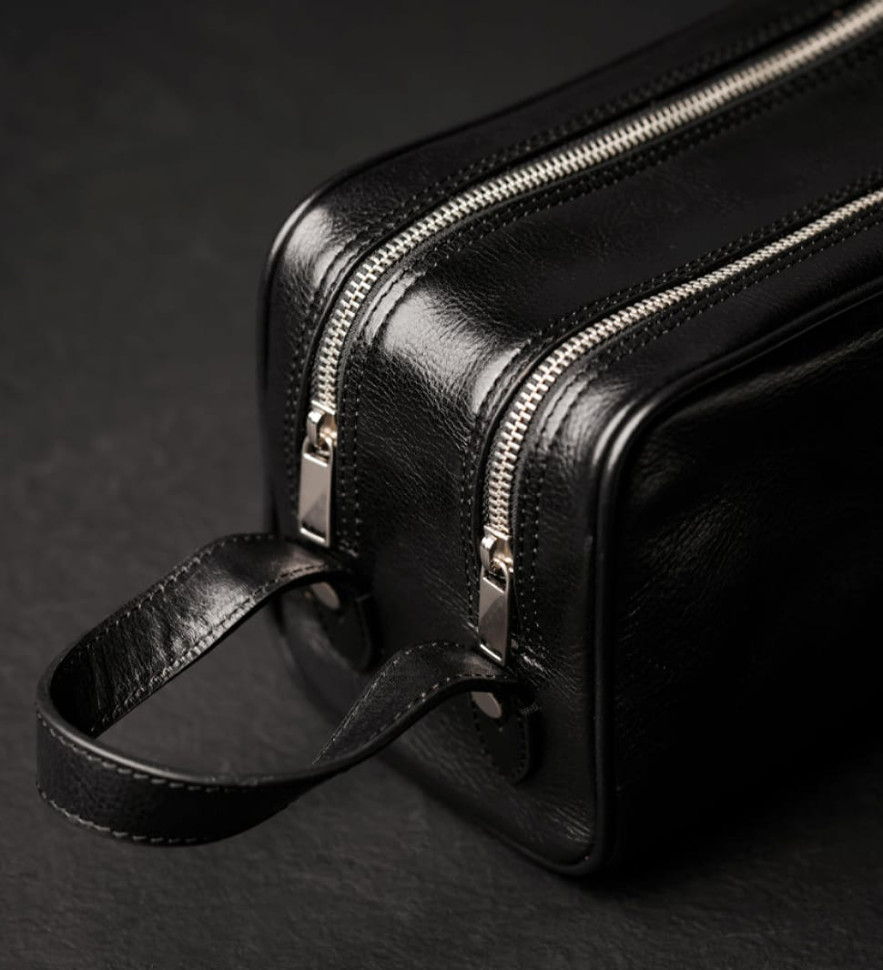 Женская кожаная косметичка Dopp Kit - All the Kings Men -  Черный цвет - Time Resistance 5228201W — 3