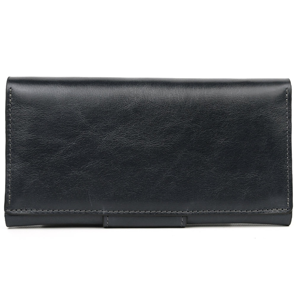 Портмоне Grande Pelle 533670 глянцевая кожа синее — 3