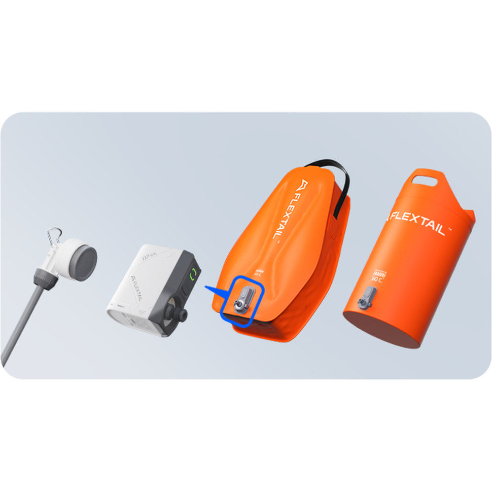 Душ портативний із ємністю та насосом Flextail Tiny Shower Bucket, 20л, помаранчевий — 2