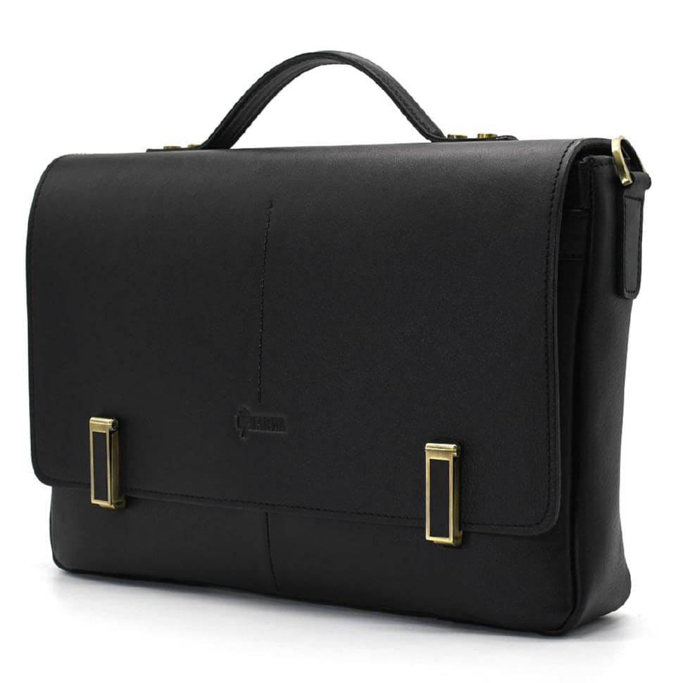 Мужской кожаный портфель с клапаном и замками TARWA GA-7108-4lx