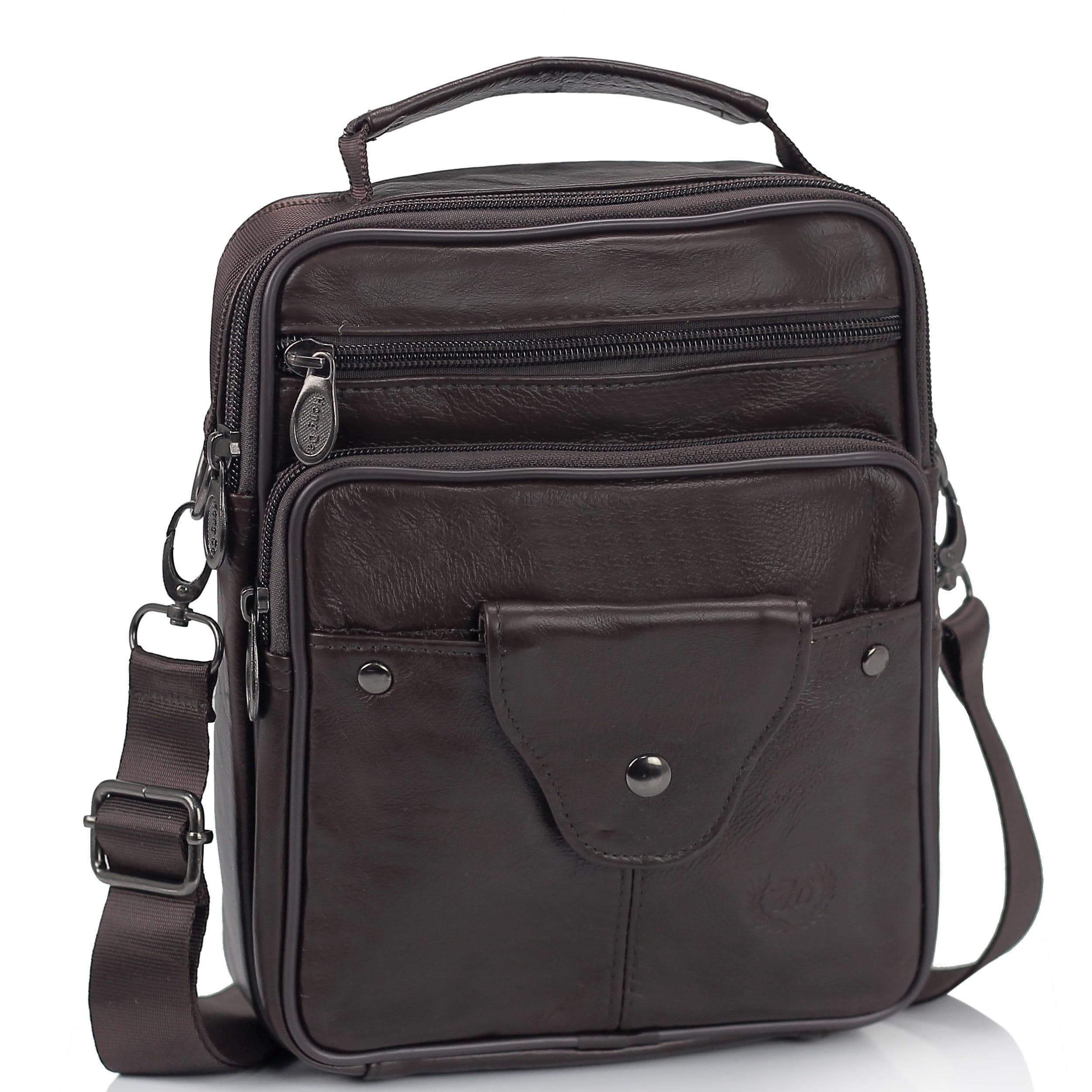 Сумка мессенджер коричневая HD Leather NM24-201C