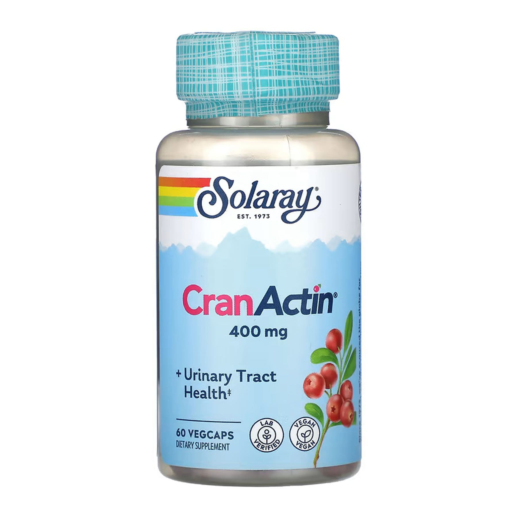 CranActin, екстракт журавлини, 400 мг, 60 вег. капсул, Solaray