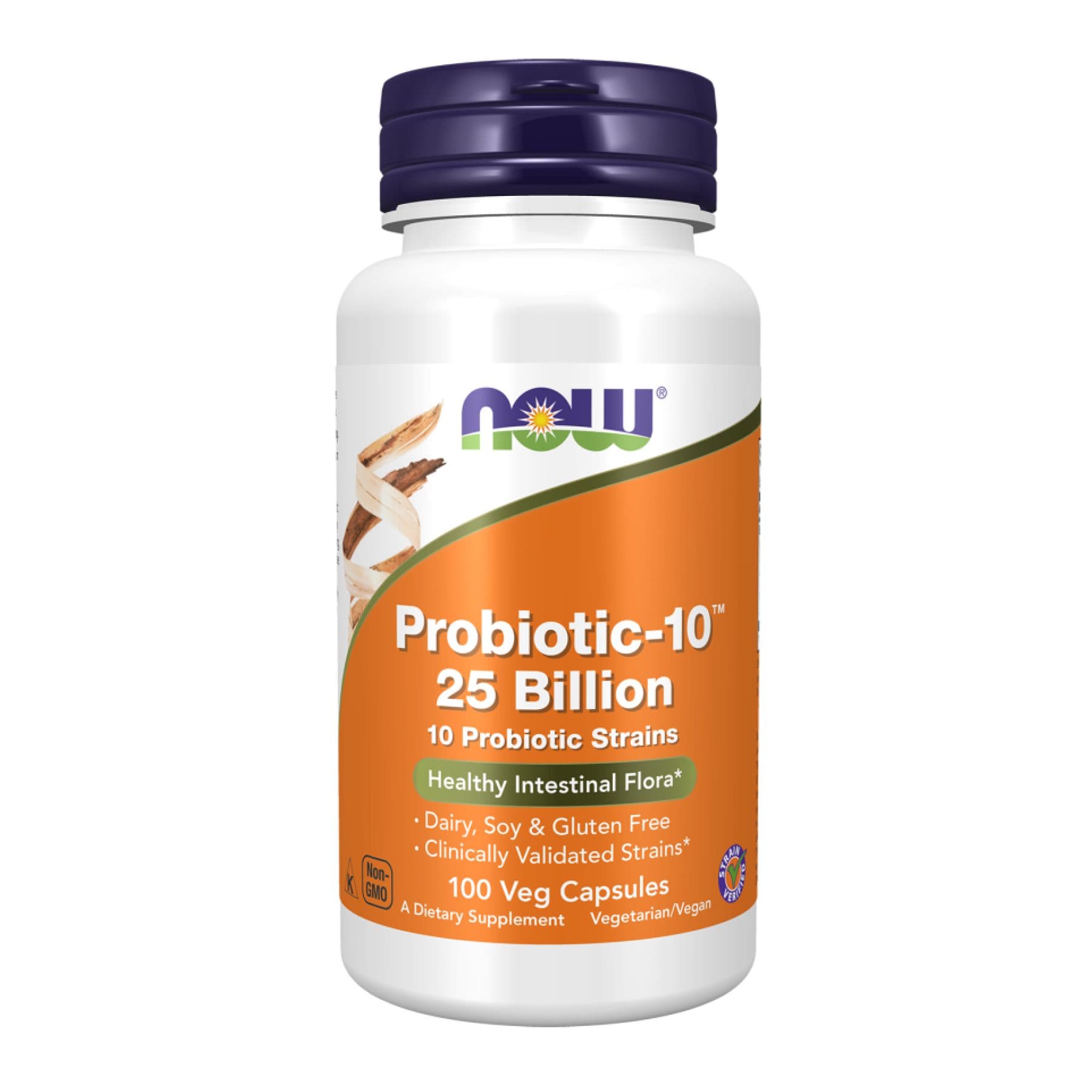 Probiotic-10, 25 млрд КОЕ, 100 вег. капсул, Now Foods