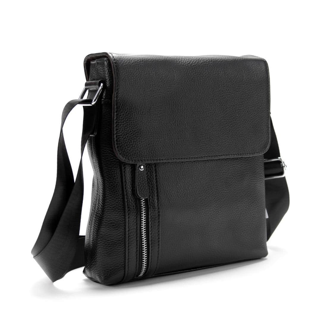 Мессенджер кожаный с клапаном Tiding Bag M56-17195A