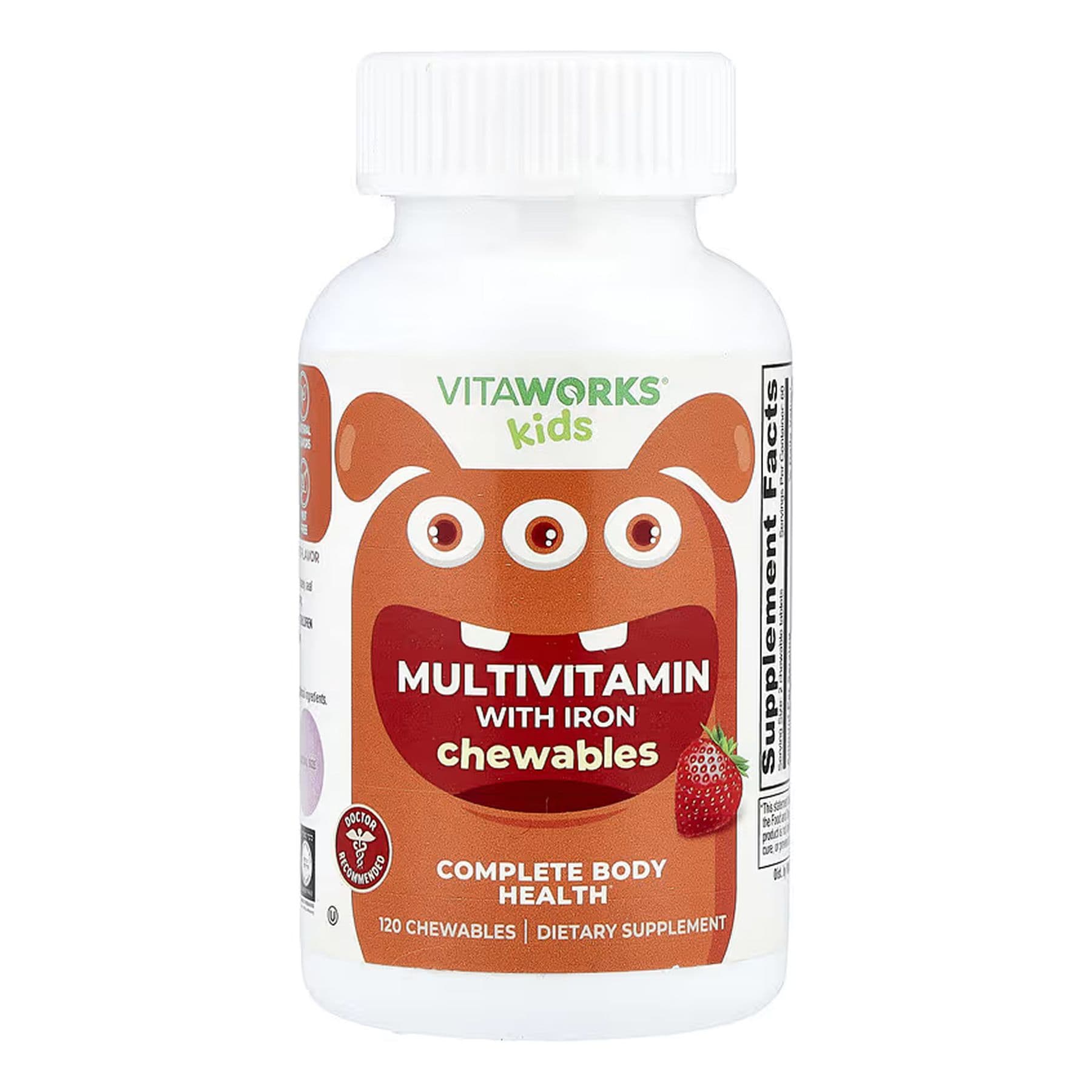 VitaWorks Мультивітаміни для дітей із залізом, 120 жув. таблеток, Lifeable