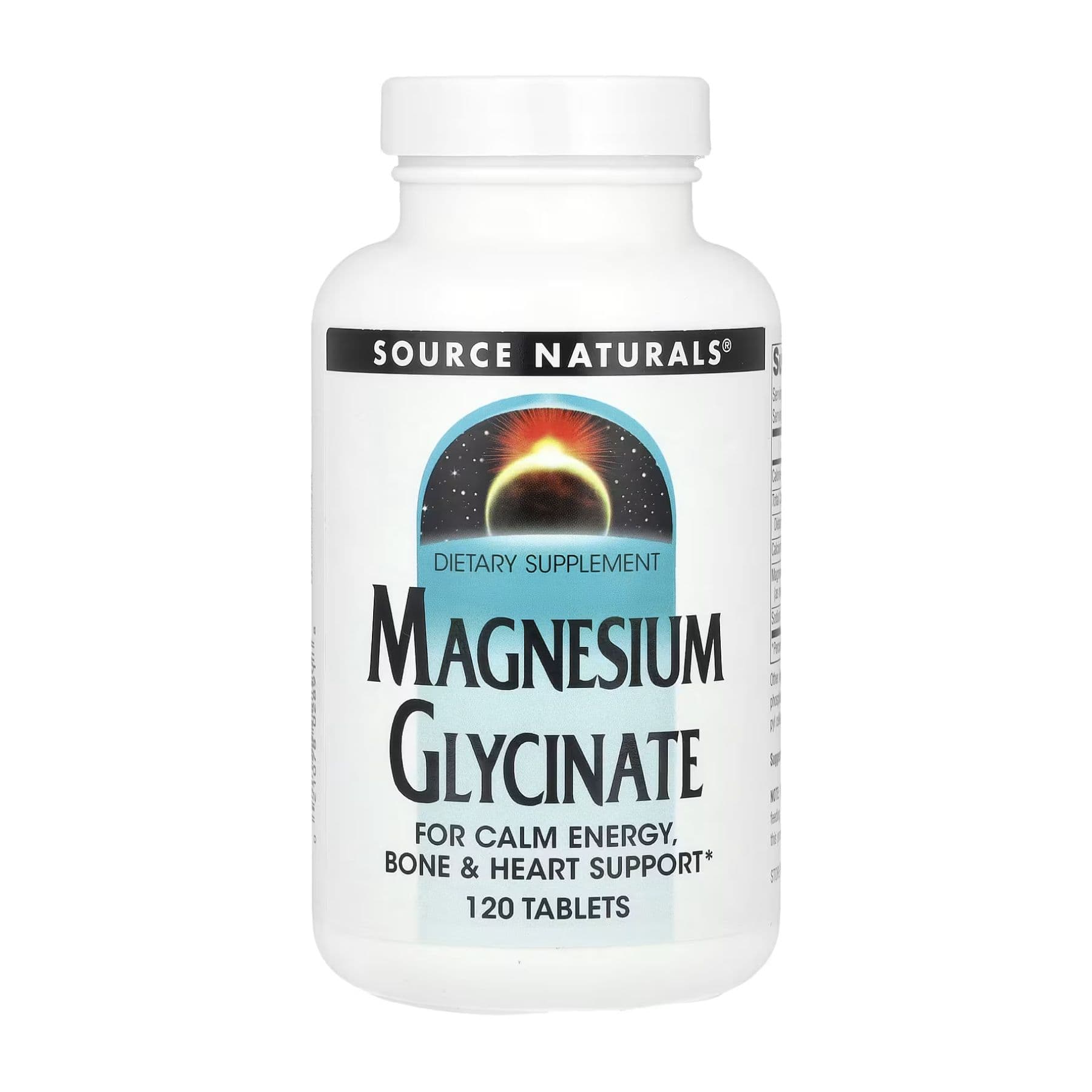 Магнію гліцинат, 120 таблеток, Source Naturals