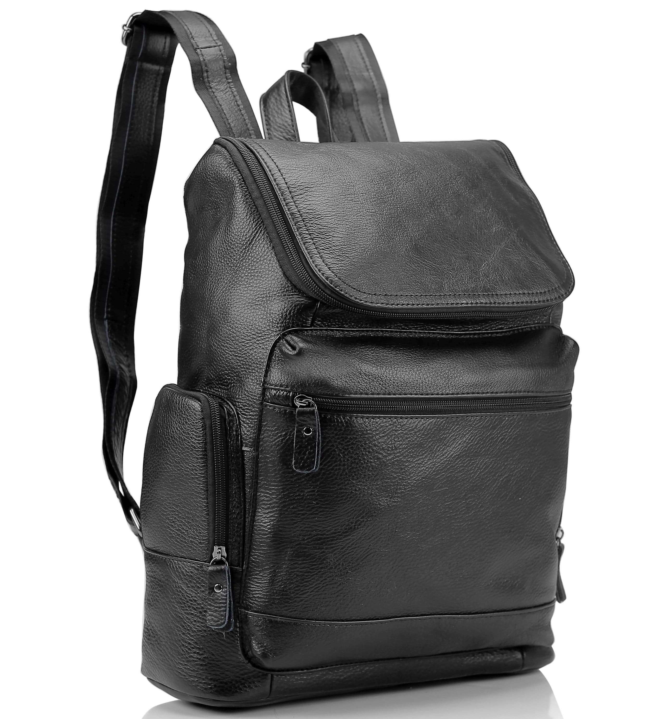 Чоловічий шкіряний рюкзак чорний Tiding Bag M35-1017A — фото 1